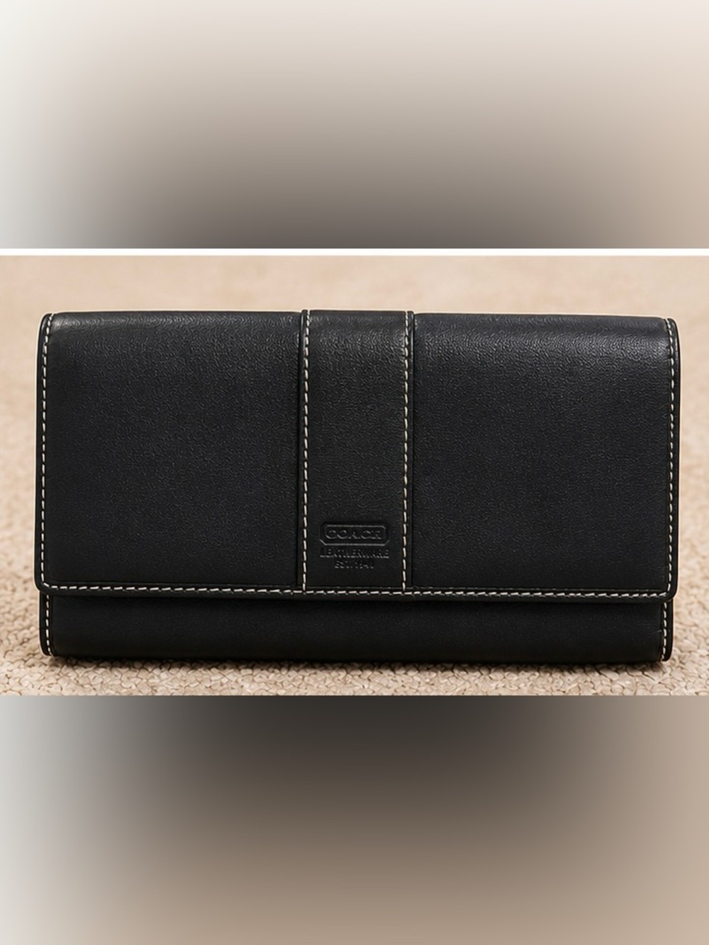 Coach Leatherware Est. 1941 Black Leather Continental Wallet Genuine Leather